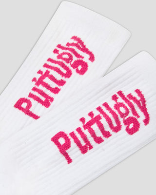 PuttUgly Crew Socks - White