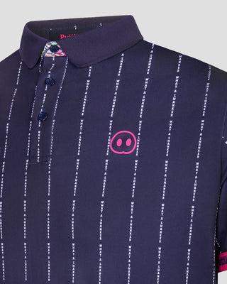 What a Shanker Polo Shirt - Dark Navy Pinstripe